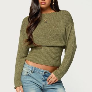 Tezi Boat Neck Light Knit Top