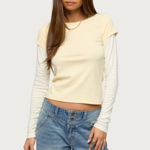 Stripey Layered Long Sleeve T Shirt