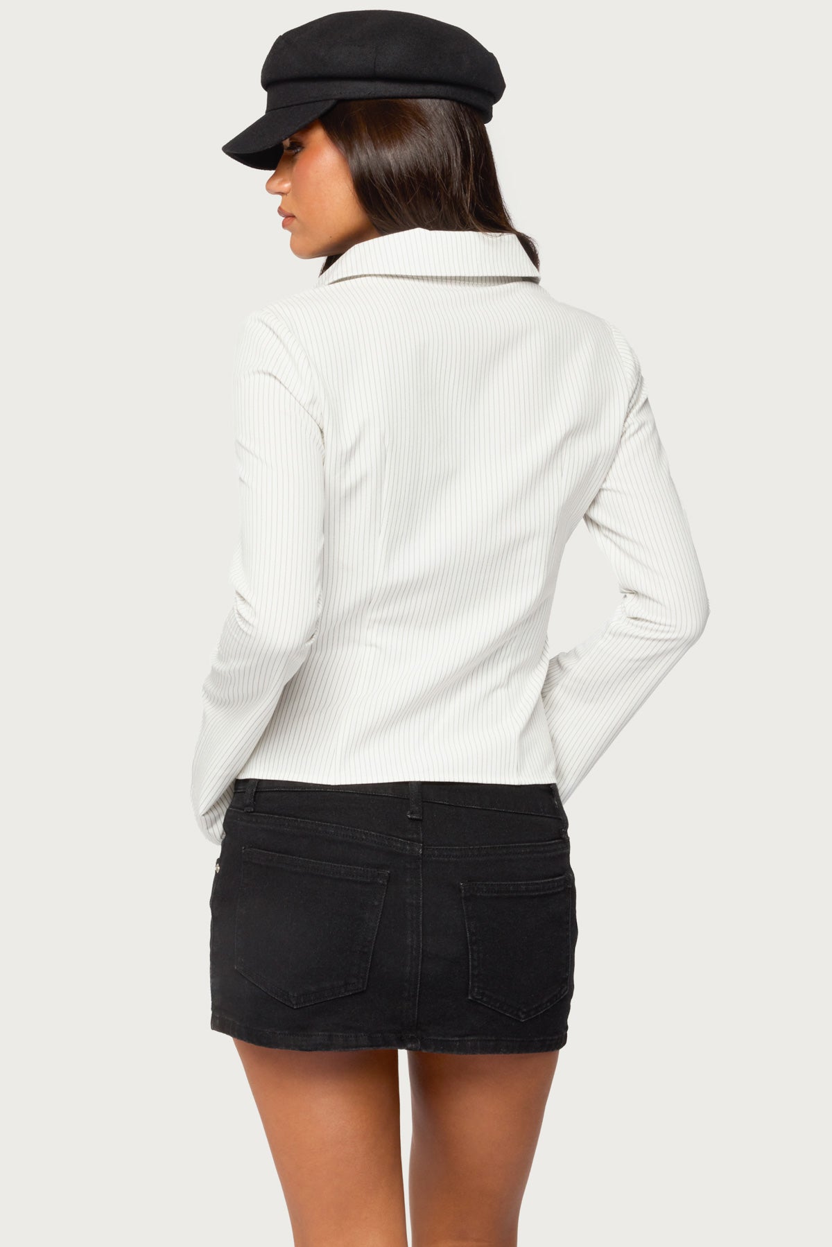 Pinstripe Tailored Button Up Shirt - Image 4