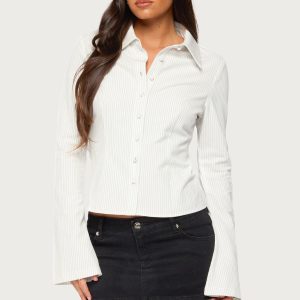 Pinstripe Tailored Button Up Shirt
