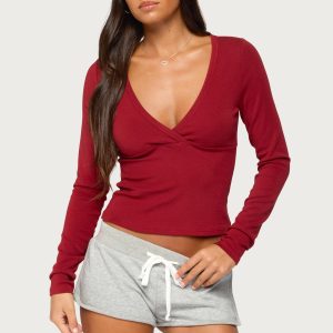 Doron V Neck Long Sleeve Top