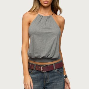 Damarey Chain Backless Halter Top