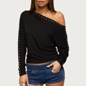Paola Off Shoulder Stud Top