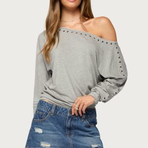 Paola Off Shoulder Stud Top