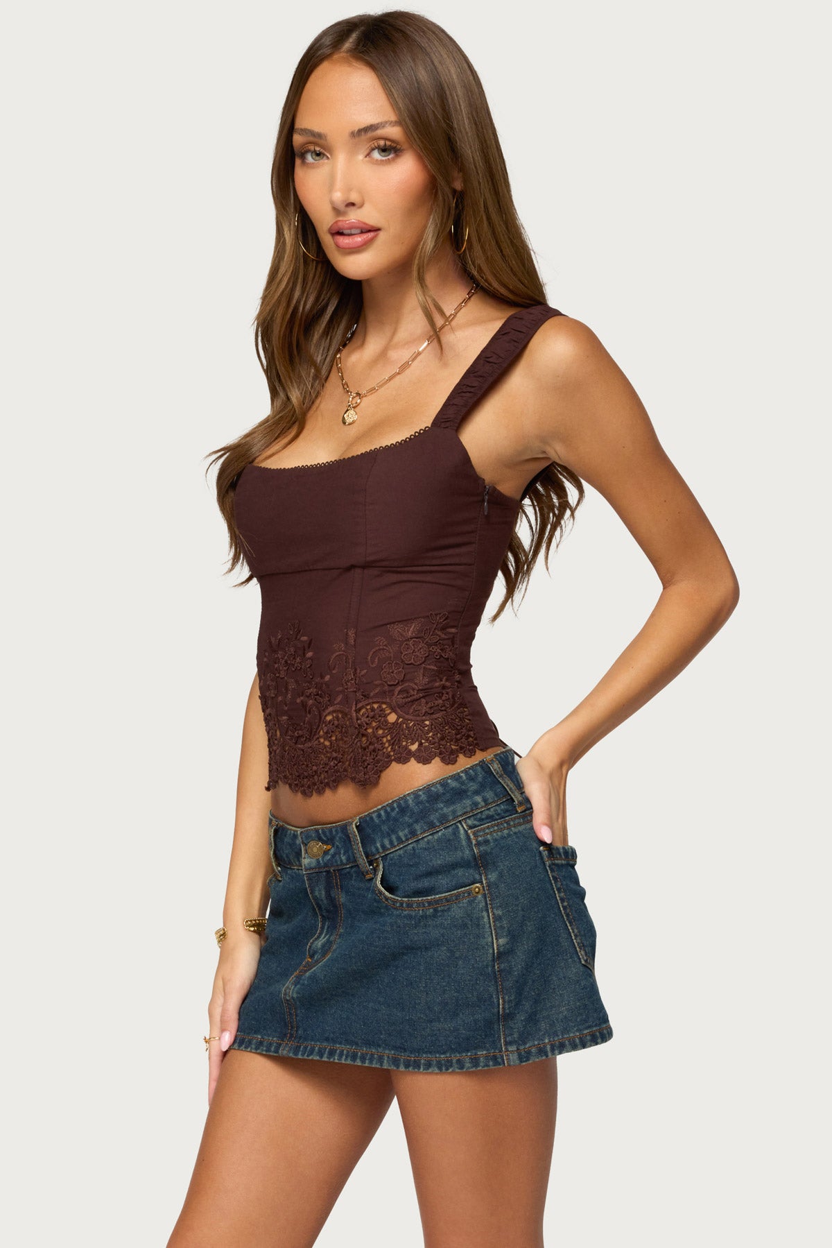 Jana Lacey Ruched Strap Corset - Image 3