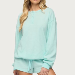 Baila Waffle Henley Top