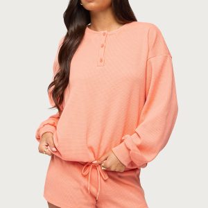 Baila Waffle Henley Top