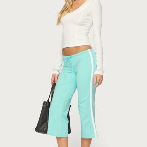 Milene Contrast French Terry Capri Pants