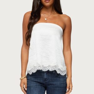 Netta Lacey Strapless Satin Effect Top