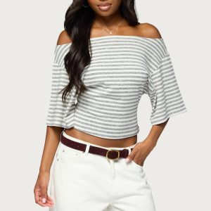 Jadan Striped Off Shoulder Top