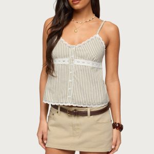 Elodie Lacey Striped Tank Top