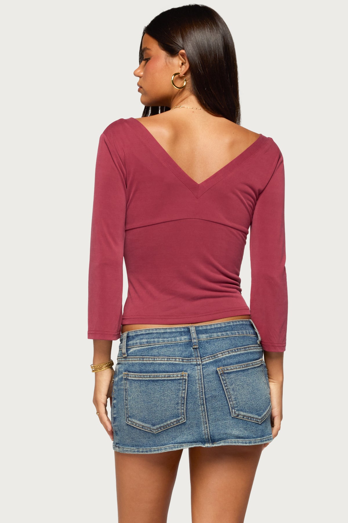 Mar V Neck Three-Quarter Sleeve Top - Image 5