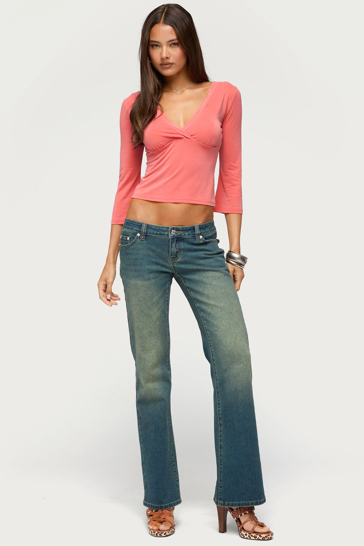 Mar V Neck Three-Quarter Sleeve Top - Image 5
