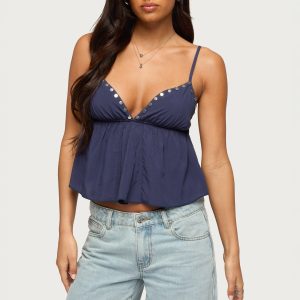 Alina Studded Babydoll Tank Top
