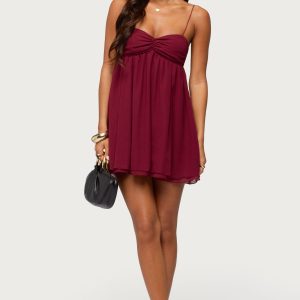 Ariellah Chiffon Babydoll Mini Dress