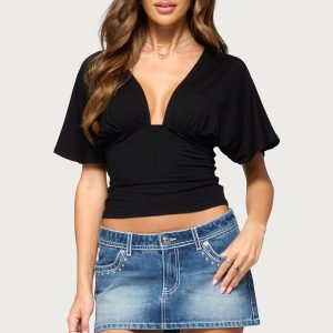 Betee Flutter Plunge Neck Top