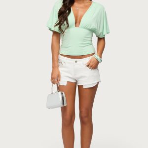 Gia Gem Low Rise Micro Denim Shorts