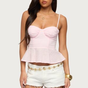Peplum Linen Look Tank Top