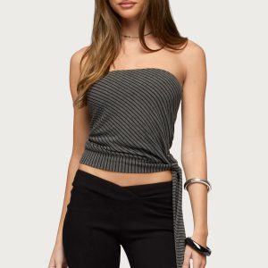 Margotte Striped Strapless Top
