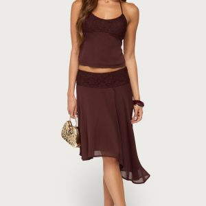Evia Lacey Asymmetric Midi Skirt