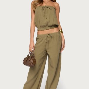 Viktoria Wide Leg Gauze Pants