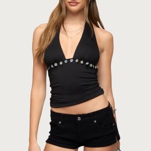 Ronya Iridescent Charm Halter Top
