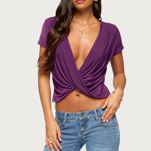 Addie Deep V Twist Front Top