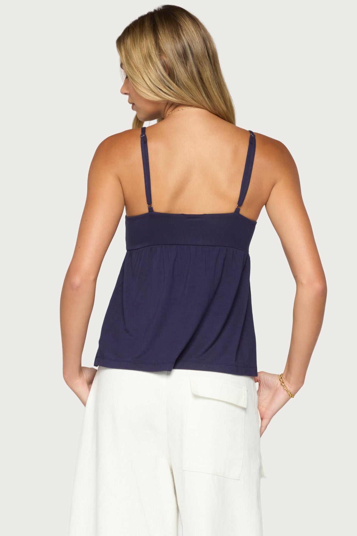 Michey Tie Front Babydoll Tank Top - Image 5
