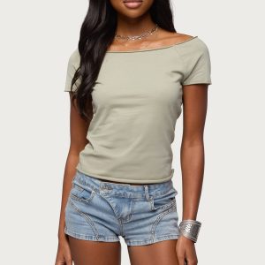 Kamalah Boat Neck Cotton T Shirt