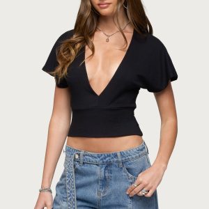 Mundy Deep V Neck Top