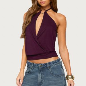 Metta Ring Cutout Halter Top