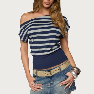 Kittie Striped Off Shoulder Top