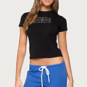UK Girl Rhinestone T Shirt