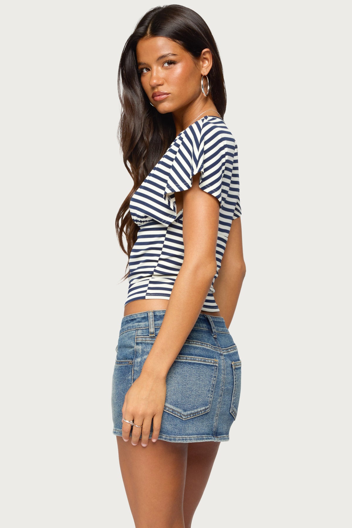 Chassidy Striped Flutter Top - Image 4