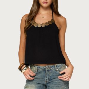 Gale Wood Disc Halter Top