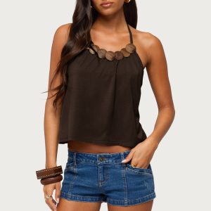 Gale Wood Disc Halter Top