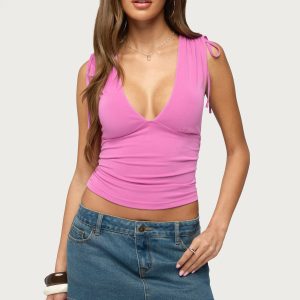 Cady Drawstring V Neck Tank Top