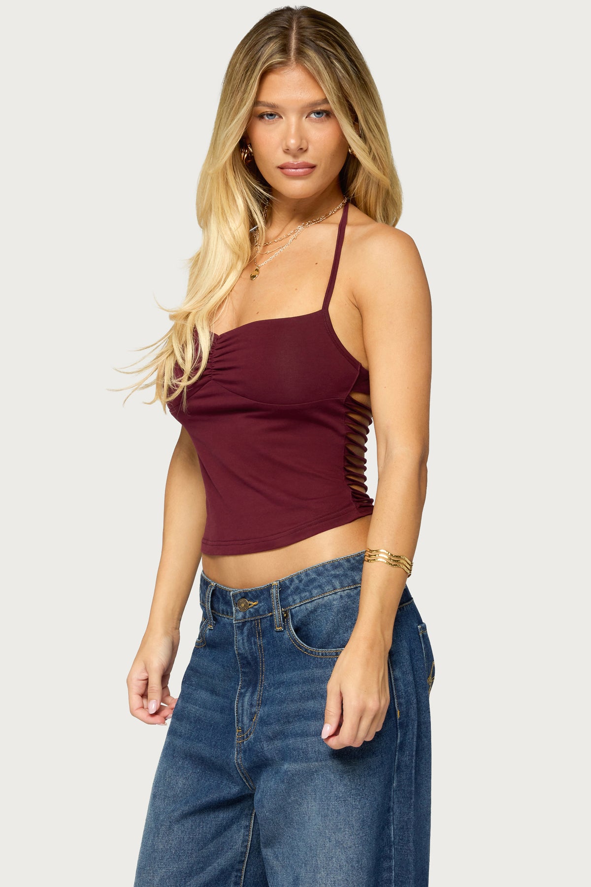 Minsoo Shredded Back Halter Top - Image 4