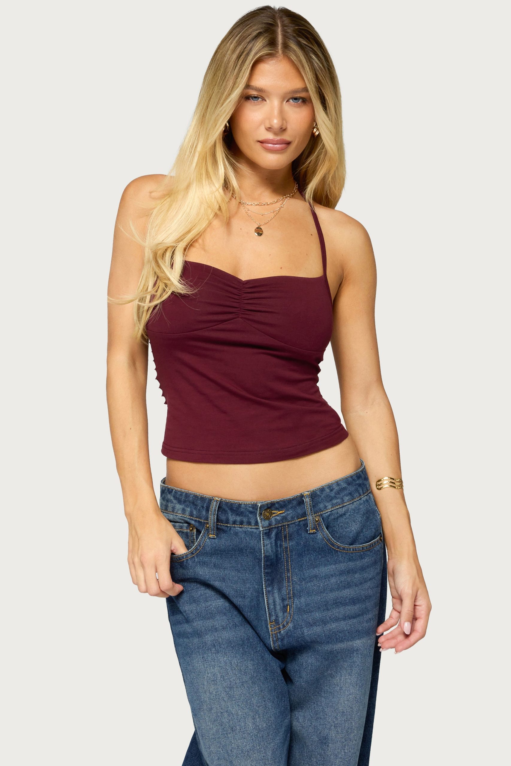 Minsoo Shredded Back Halter Top - Image 3