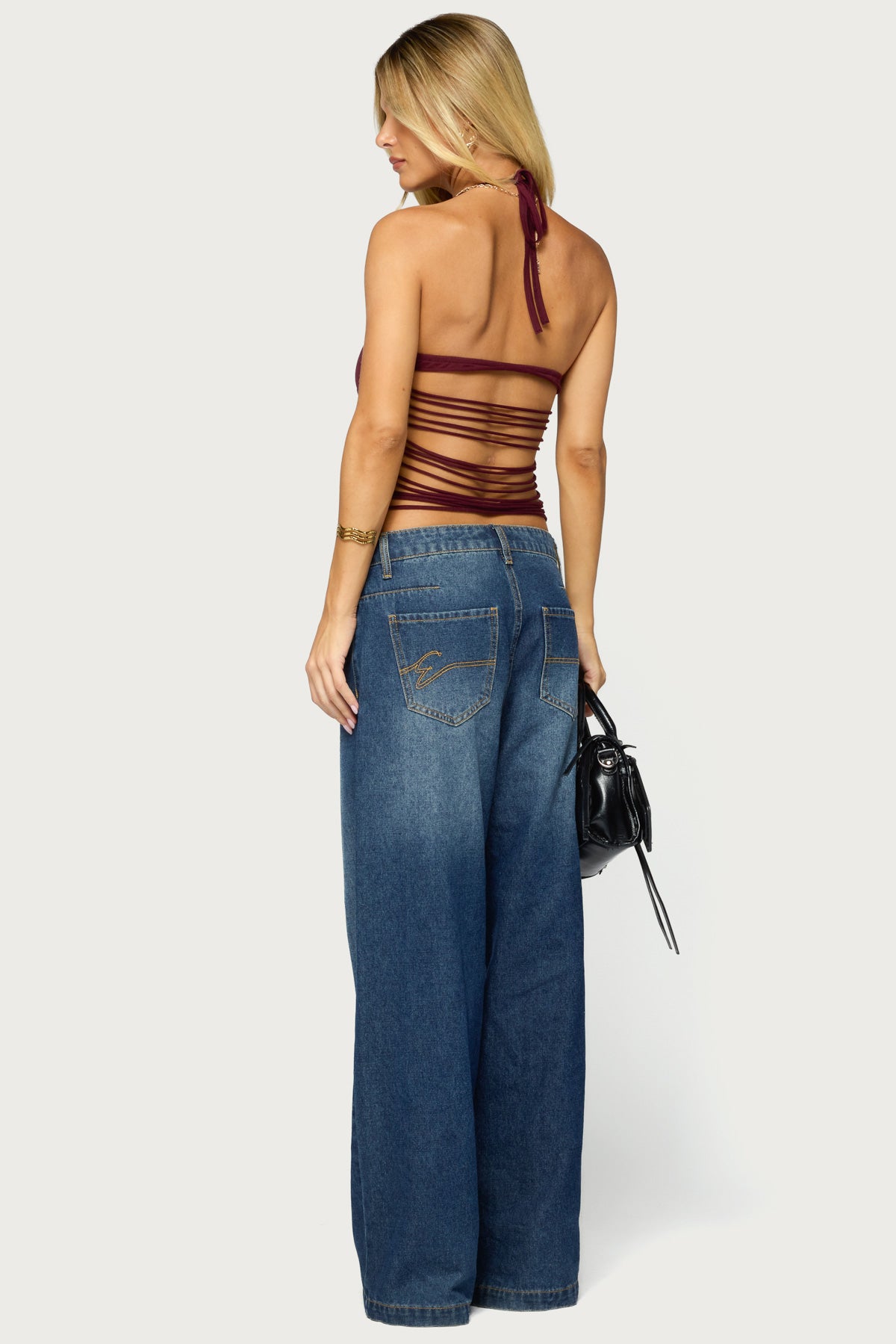Minsoo Shredded Back Halter Top - Image 5