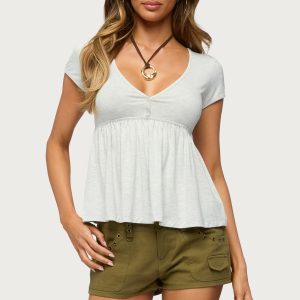 Chere V Neck Babydoll Top