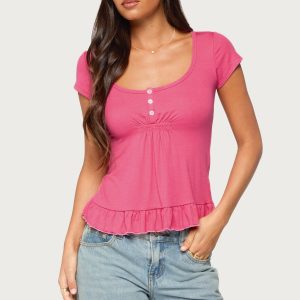 Liliannah Ruffle Babydoll Top
