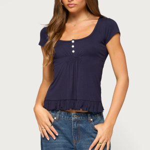 Liliannah Ruffle Babydoll Top