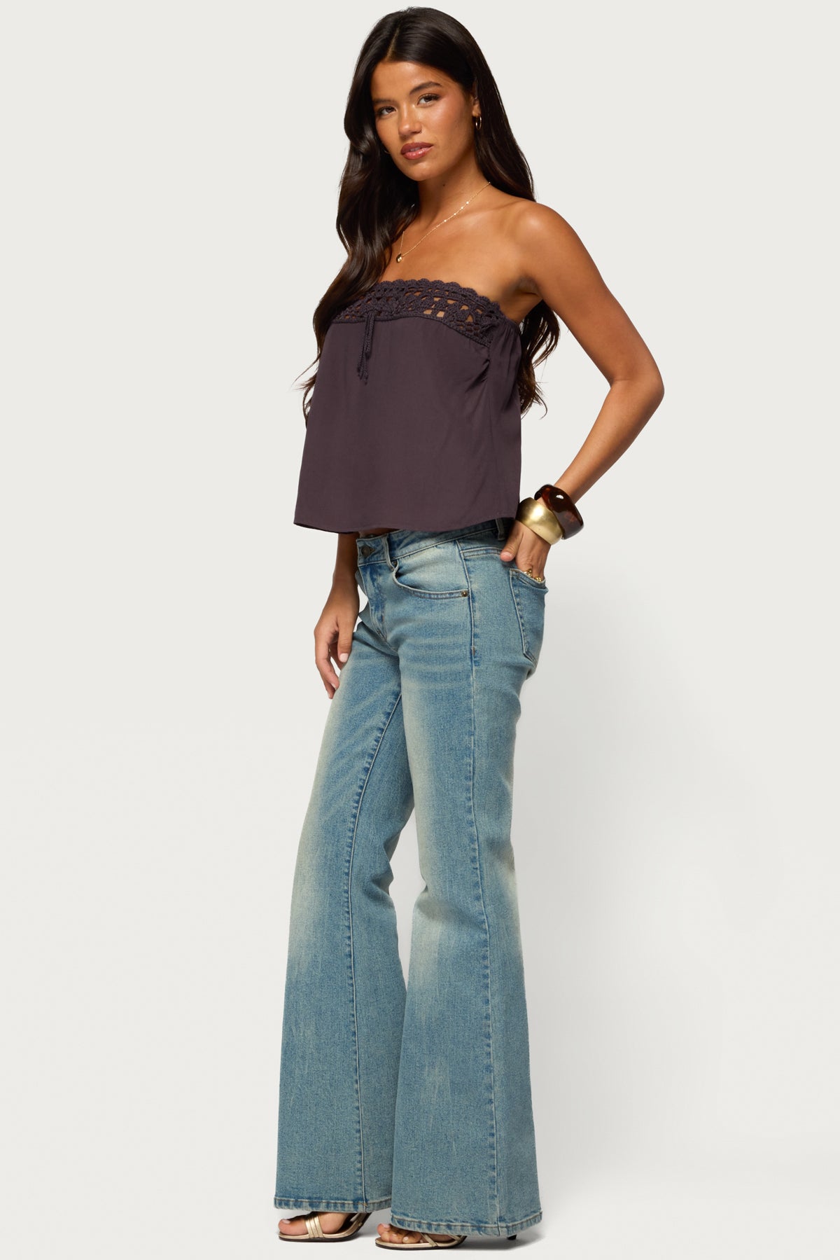 Pearle Crochet Trim Strapless Top - Image 4