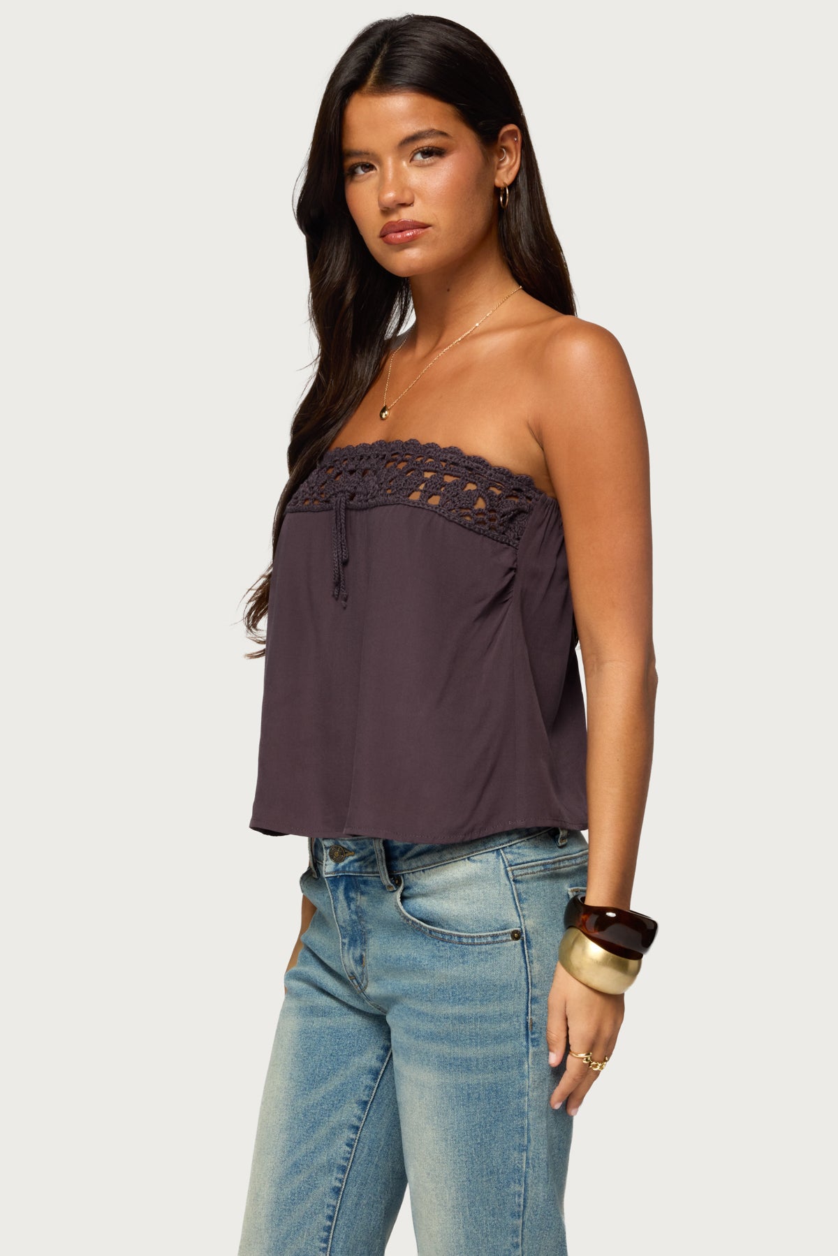 Pearle Crochet Trim Strapless Top - Image 3