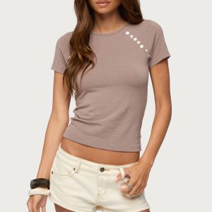 Rowan Iridescent Button Raglan T Shirt