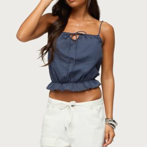 Tohar Keyhole Tie Front Top