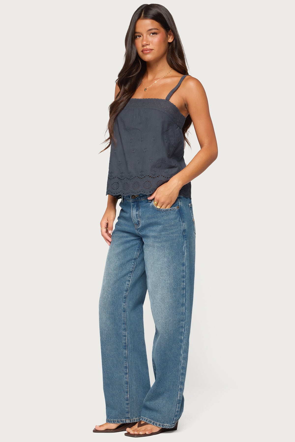 Esma Scalloped Eyelet Top - Image 4
