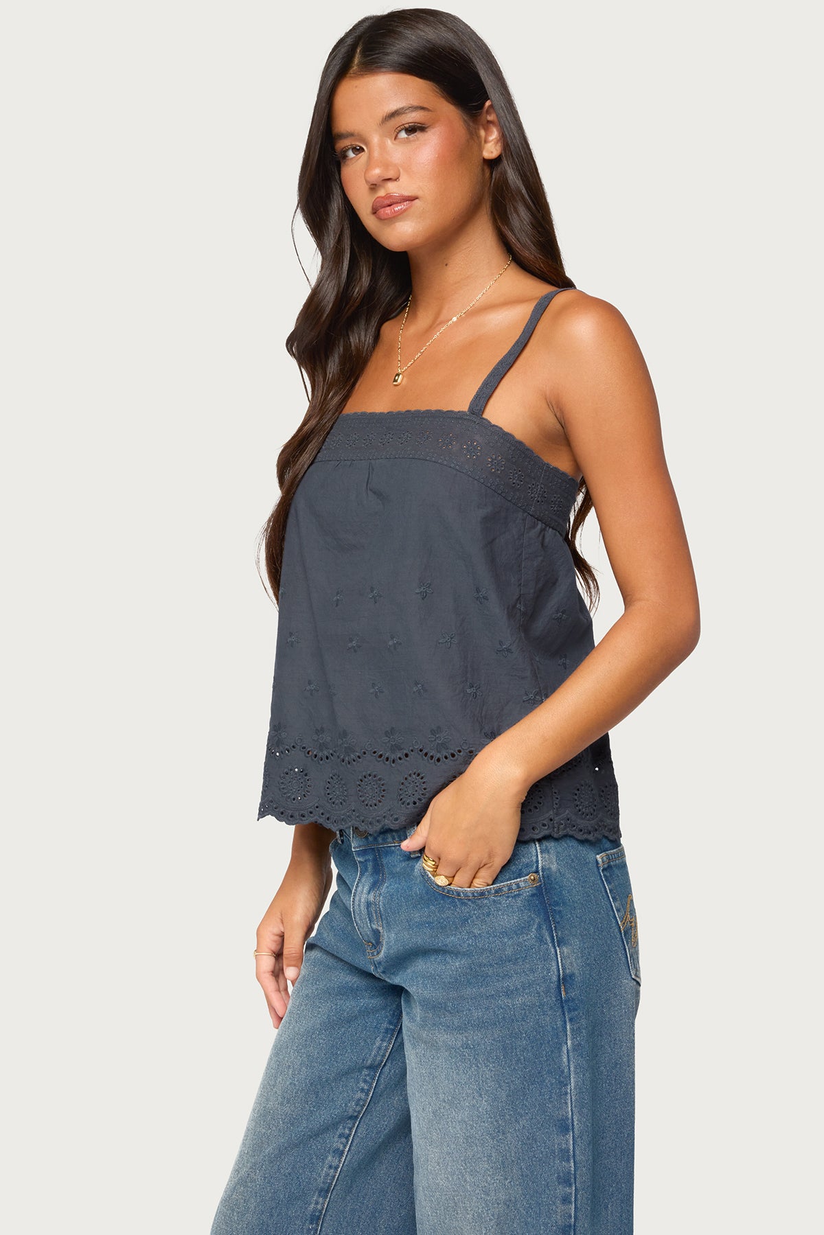 Esma Scalloped Eyelet Top - Image 3