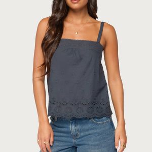 Esma Scalloped Eyelet Top